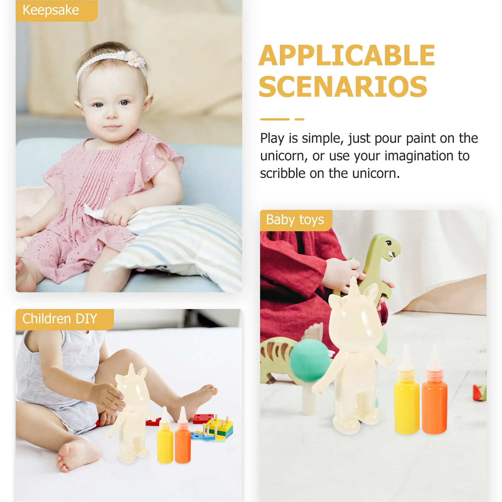 1 مجموعة دهان داي البلاستيك يونيكورن حلية 16 سنتيمتر السائل الملونة الكتابة على الجدران الإبداع هدية الاطفال الحرف لوازم مهرجان حفلة #1