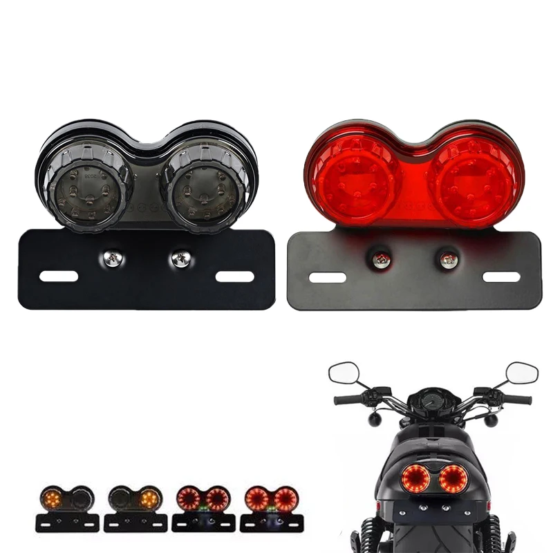 

Универсальный мотоциклетный светодиодный стоп-сигнал, сигнальные огни, лампа указателя поворота, задний кронштейн для номерного знака, индикаторы для мотоциклов, 12 В