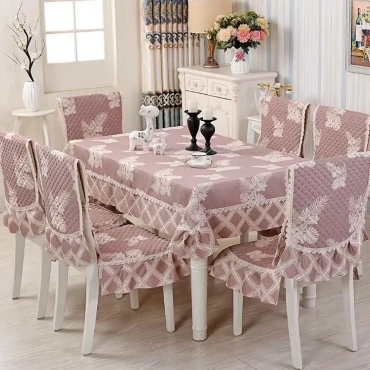 NEW! Premium jacquard linen tableclothlace tablecloth Chair cover  dining set high quality wedding table cloth kitchen table