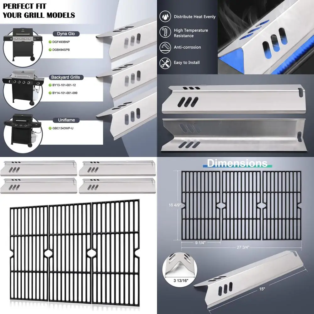 

Dyna-Glo DGF493BNP 4-Burner Grill Cooking Grids and Heat Shield Replacement BY13-101-001-12