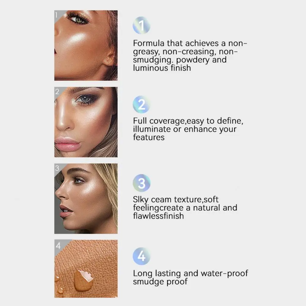 Contour Stick Highlighter Stick Waterproof 3d Face Contour Makeup Stick for Women Long-lasting Highlighter Blush Bronzer Cream