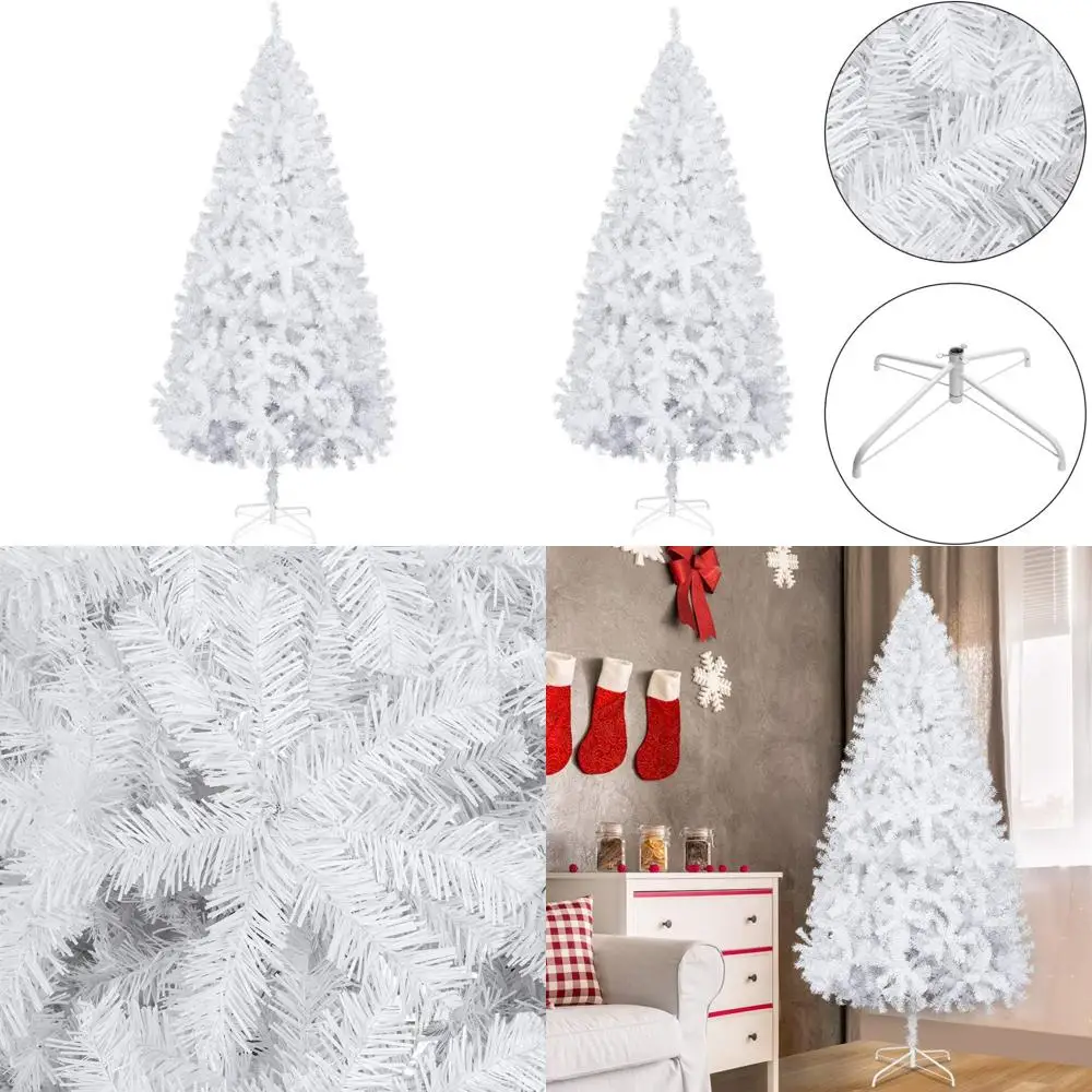 

Элегантная рождественская елка на 8 футов с белыми наконечниками и 230 наконечниками для больших праздников