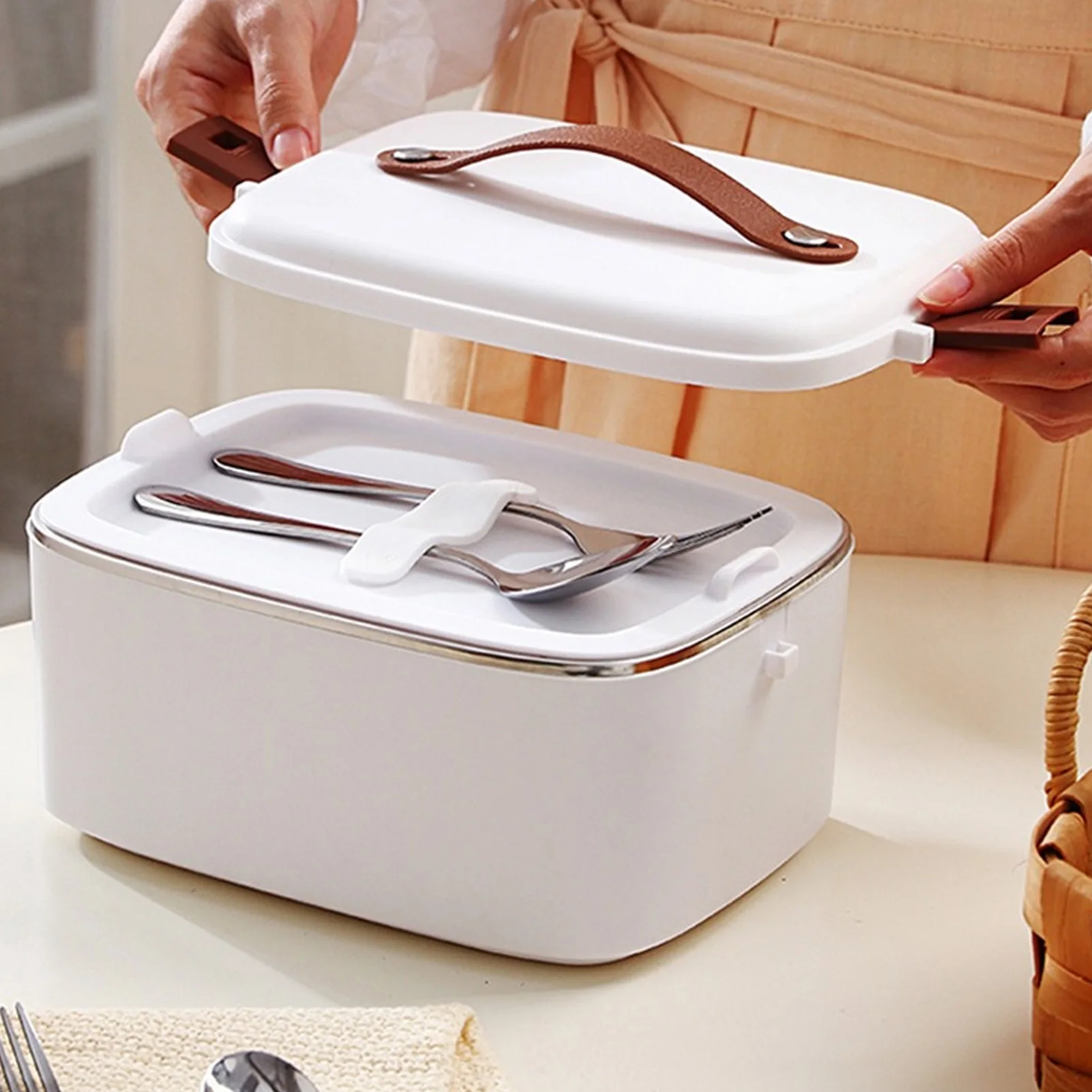 110V/220V/12V 전기 도시락 상자 1.8L 자동차 밥솥 304 스테인레스 스틸 음식 따뜻하게 물 가열 도시락 상자 70 ℃   열 상자