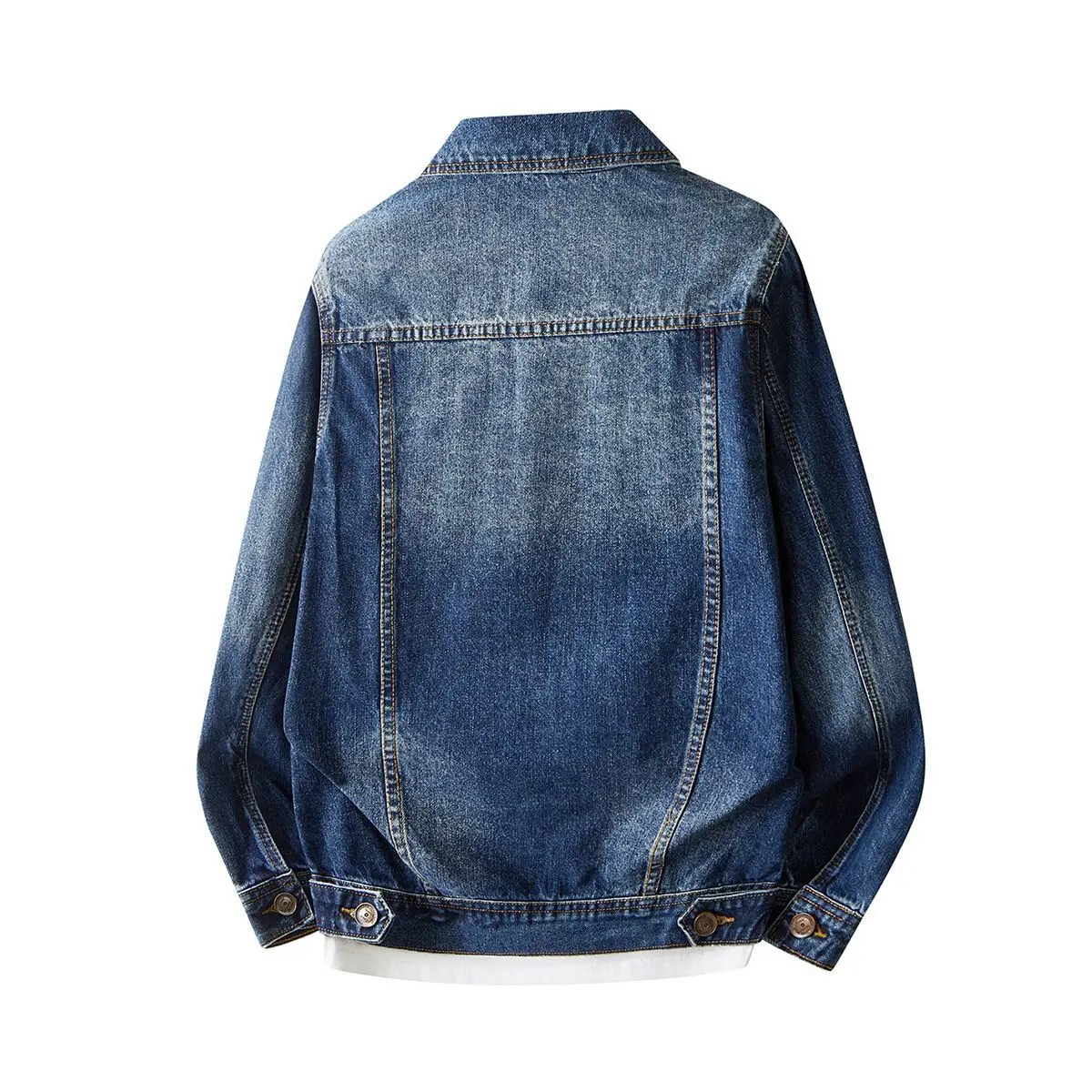 

Autumn Winter New Sle Korean Japanese High End Printed Large Size Jeans Jaet Men's Trendy Casual Stand Fit Denim Jaet