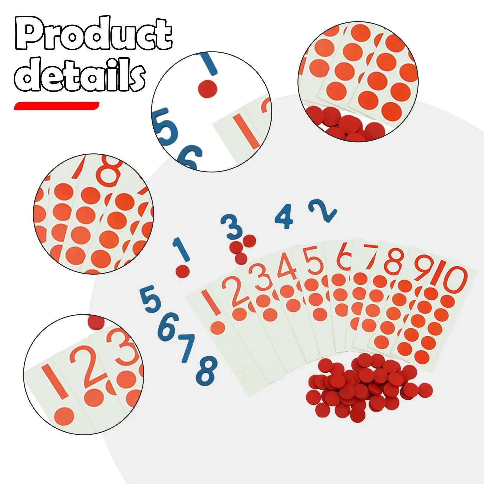 Carte per l'apprendimento della matematica Manipolatori Giochi Strumenti Apprendimento precoce Conteggio Giocattoli Giochi di matematica per età 3-5 Bambini Ragazzi Ragazze Regalo per bambini