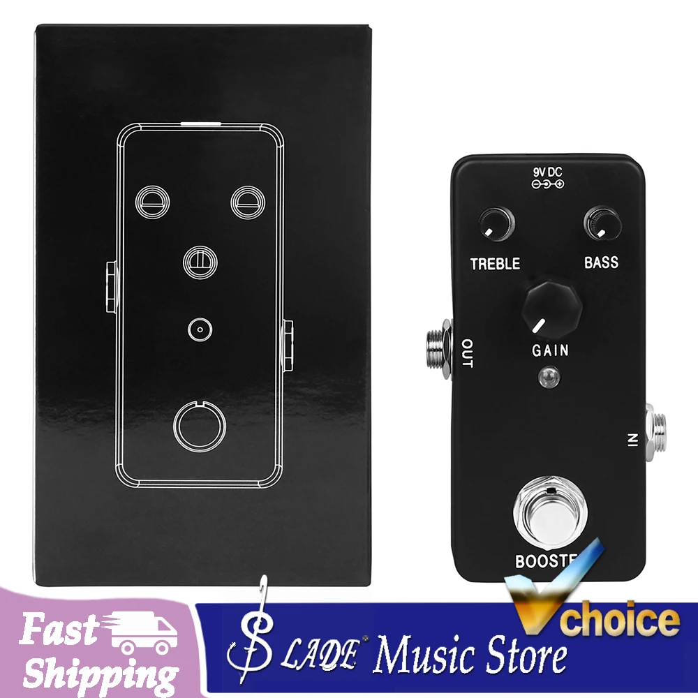 XG-7 Pure Boost Guitar Effect Pedal Clean Signal Booster with Bass & Treble EQ Transparent Tone True Bypass for Electric Guitar