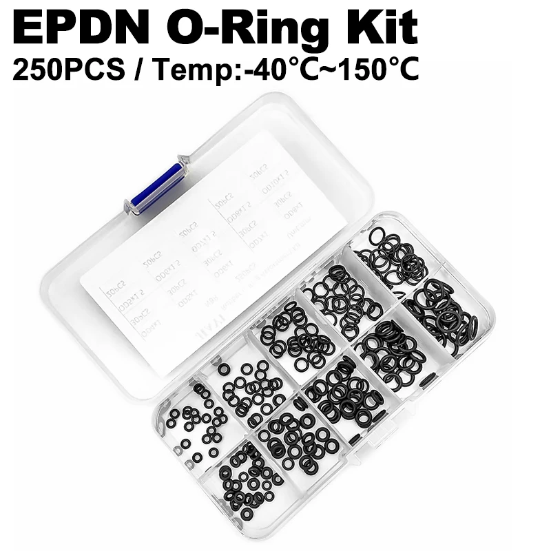 250Pcs Black Epdm O…