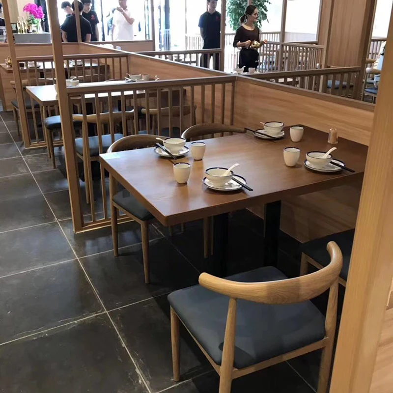 Solid wood hot pot restaurant table and chair Japanese material Sushi Malatang Western restaurant Dining bar