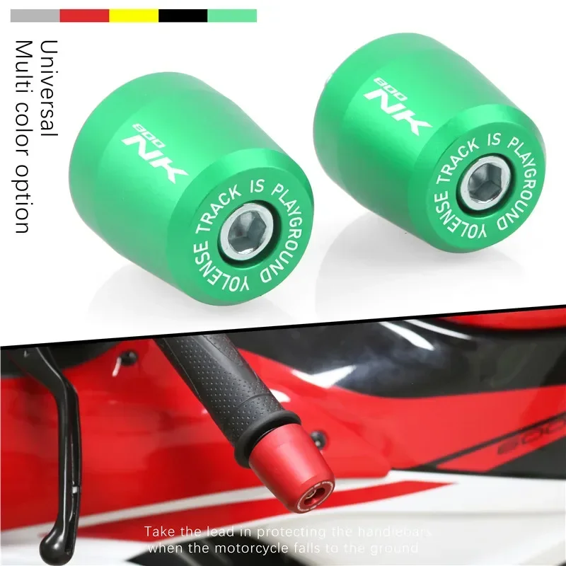 Motocicleta CNC Handle Bar End, Handlebar Grips extremidades, Sliders Cap, Plug Slider, Tampa Contrapeso, 800 NK, 2023