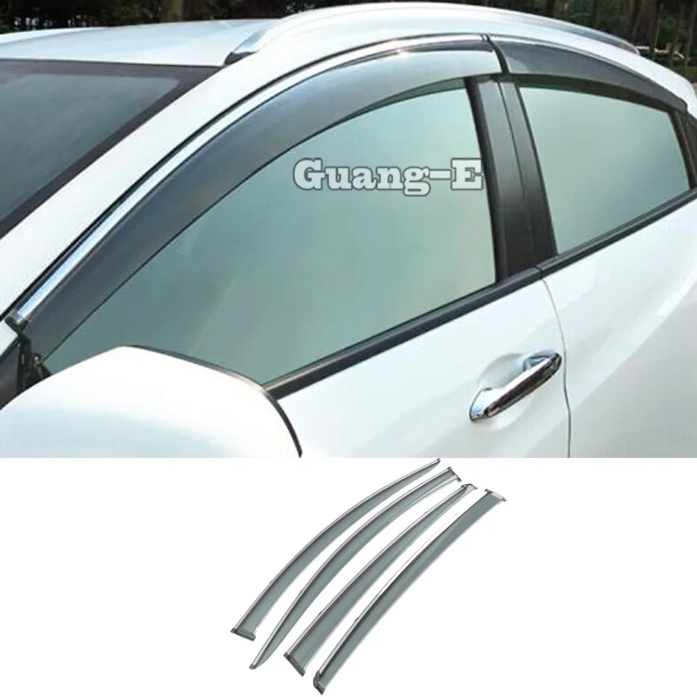 

For Honda HR-V HRV Vezel 2014 2015 2016 2017 2018 Car Decoration Cover Stick Window Glass Wind Visor Rain/Sun Guard 4pcs
