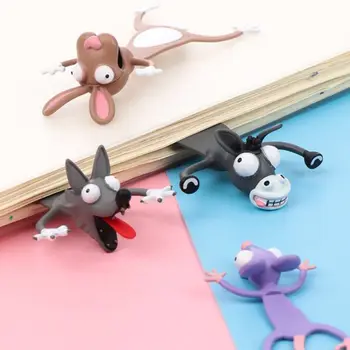 3D 만화 북마크, 바다 동물 시리즈 북 마커, 도장 문어 고양이 팬더 및 시바 이누, 창의적인 문구 선물, 북마크 브라