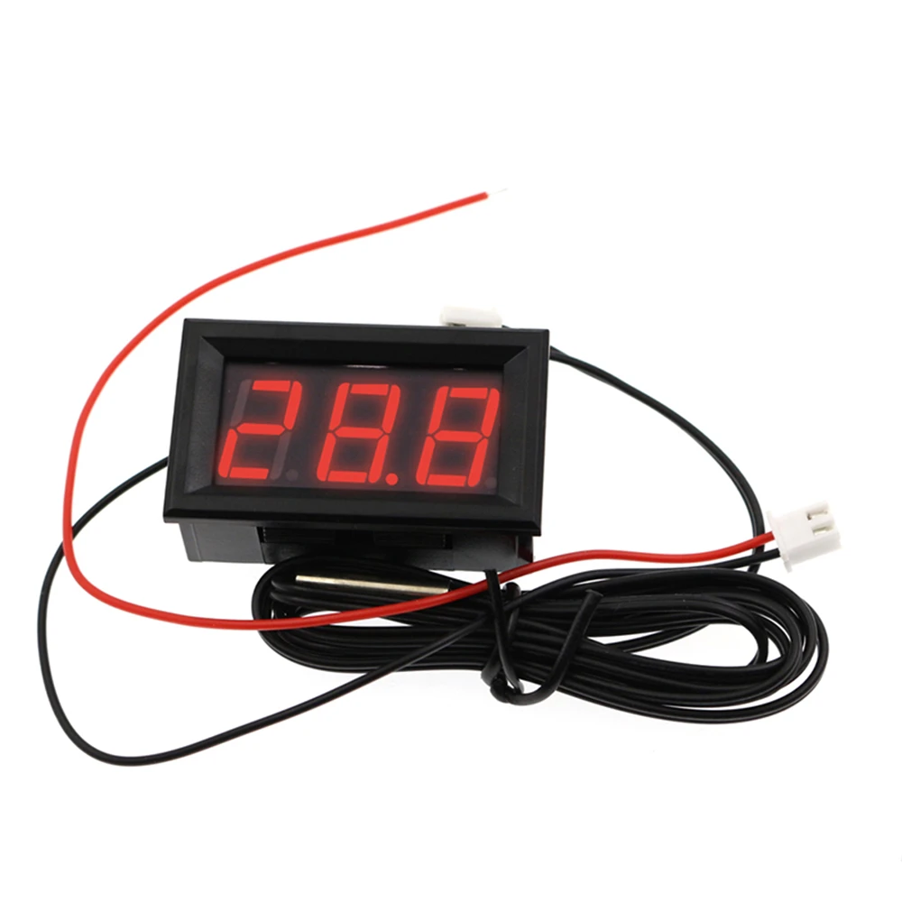 자동차 온도 모니터 패널 미터 측정 범위 -50-110C 온도 프로브에 대 한 DC 12V 미니 디지털 LED 온도계