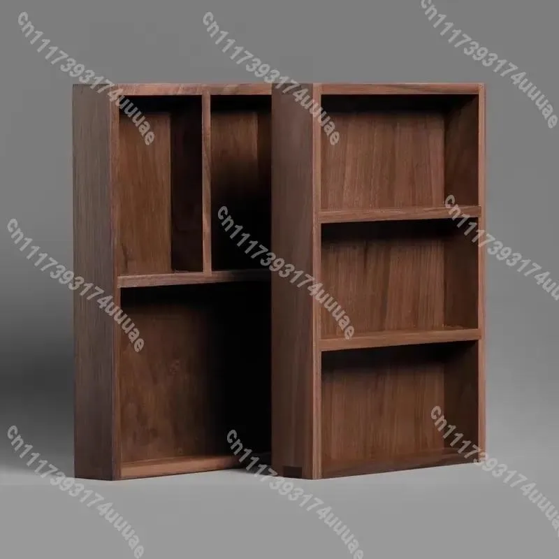 Solid Wood Table Organizer Black Walnut Mortise and Tenon Storage Box Multi-Function Wooden Desktop Organizer