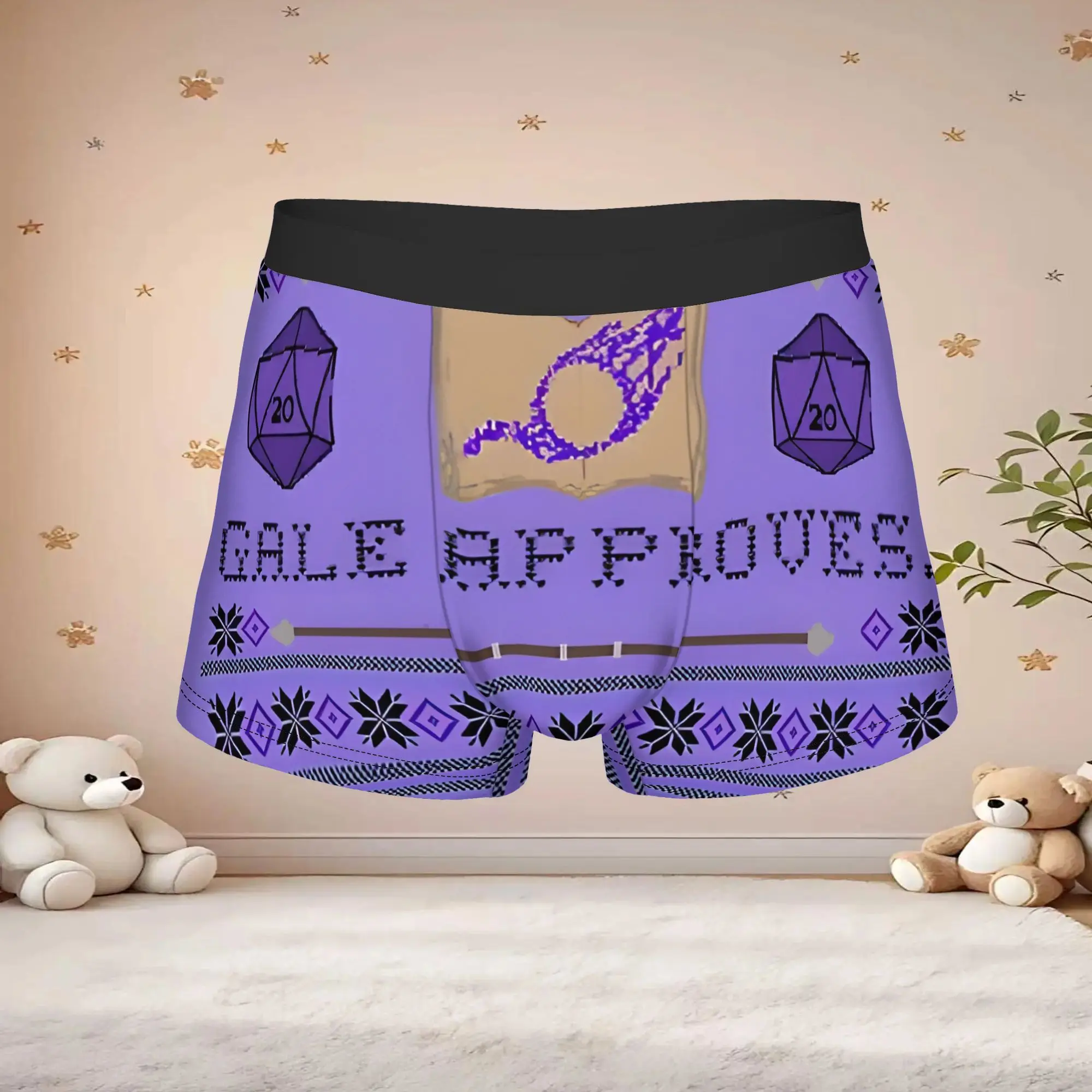 1pc Vintage Gale Inspired Holiday Sweater Underpants Breathable Panties Male Underwear Suitable Shorts Boxer Briefs