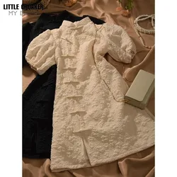 Women QIpao Chinese White Girl Young Style China-Chic Guofeng Daily Wearable Short Modified Cheongsam Dress 2023 New Women