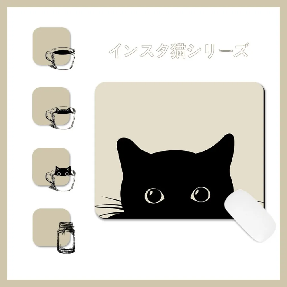 

Cartoon Desk Mat Cat Mouse Pads Anti-Slip Thickened Cat Mouse Mat Waterproof Literary Black Cat Mouse Pad Girl Gifts