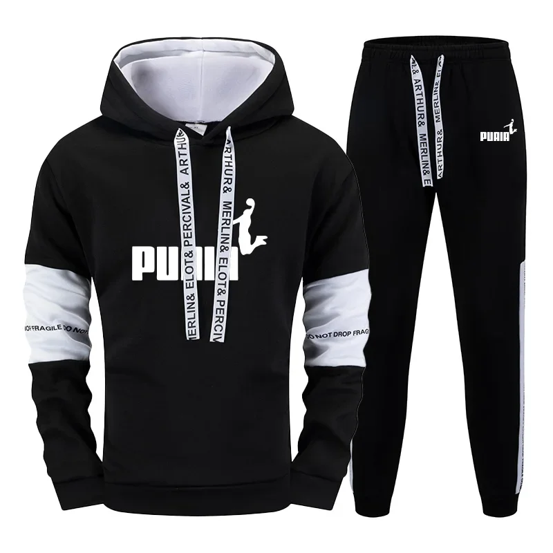 

Fall Winter Daily Casual Sporty Jogger Set Urban Fashion Hoodie Sportswear 2025 New Men's Tracksuit Hooded Sweatshirt Sweatpants