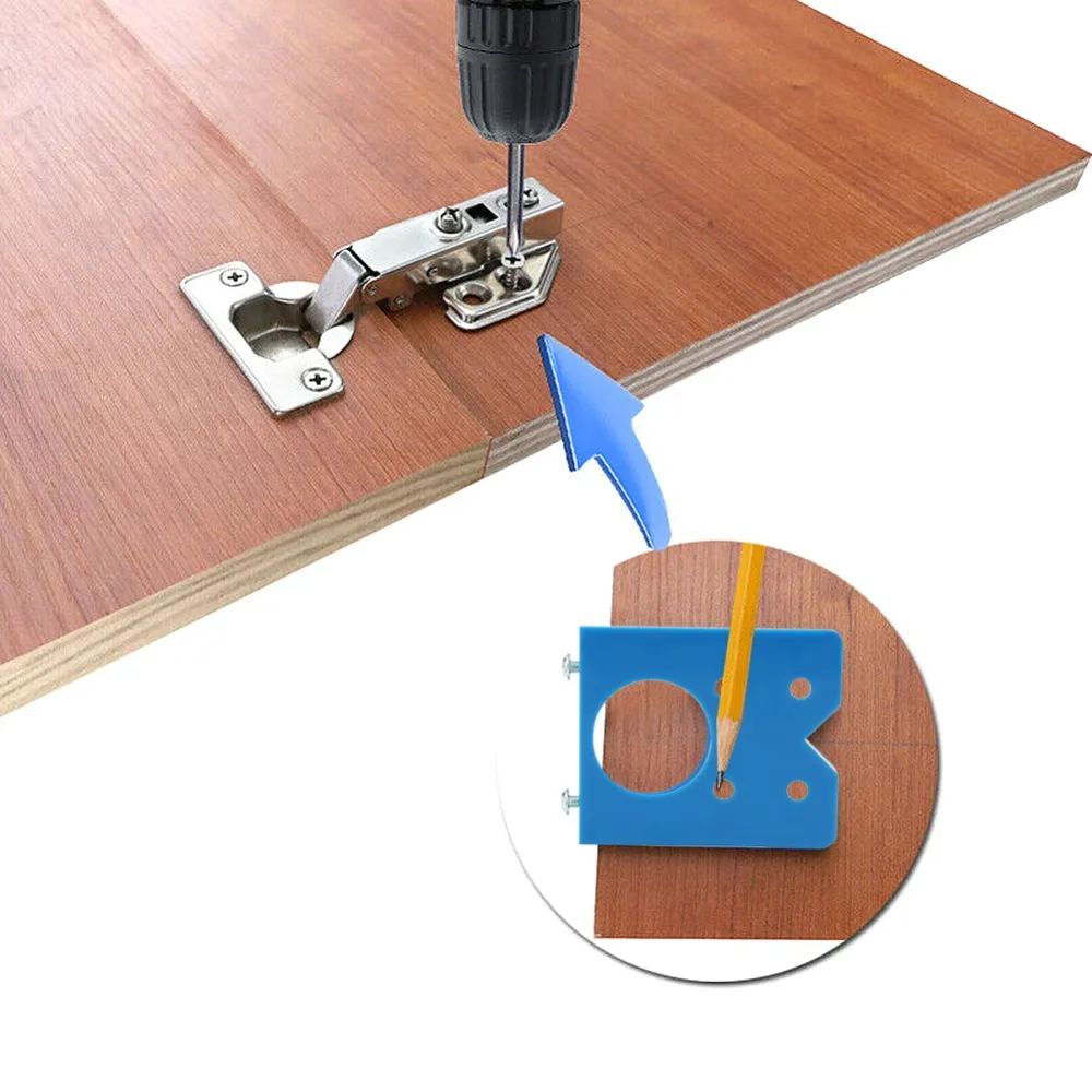 35mm Diameter Concealed Hinge Jig Door Panel Template Clamp Kit Drilling Door Locator Carpentry Drilling Installation Aid