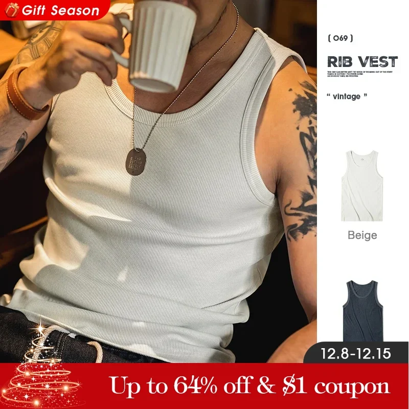 Maden 2023 New Men\'s Tank Tops Without Sleeve Brand New Plain Tank Top Men Muscle Vest Sleeveless T-shirts For Men\'s Summer Tops