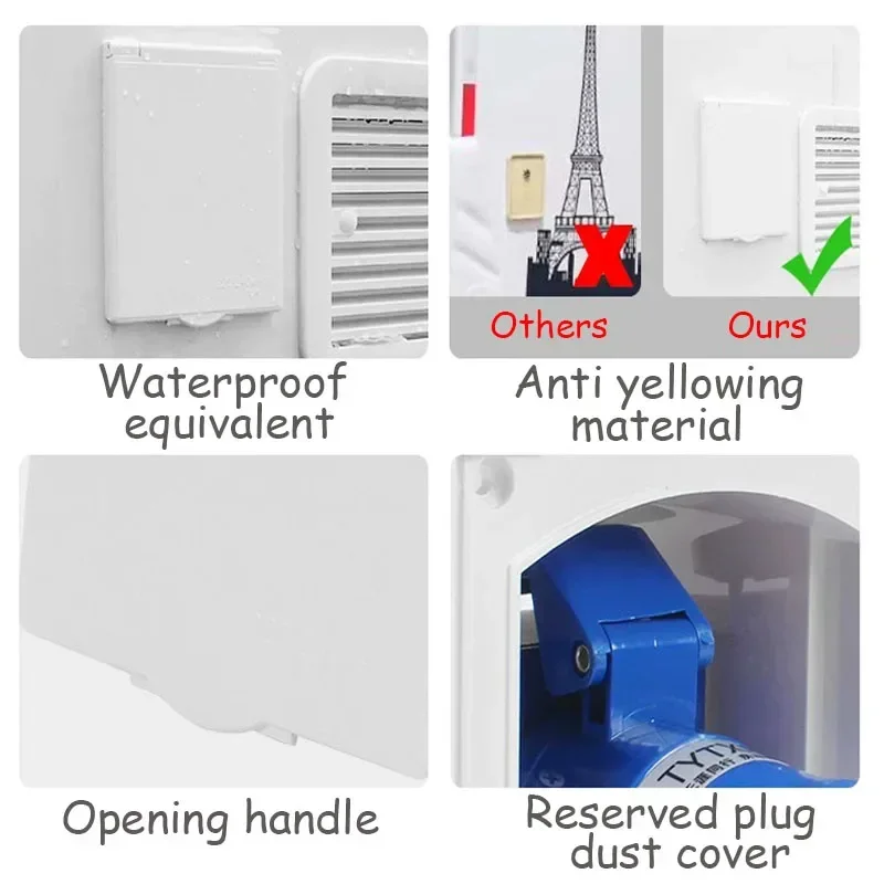 1 шт., 220 В-250 В, 16 А, внешняя электрическая розетка для автодома с крышкой, водонепроницаемая розетка для каравана, кемпера, аксессуары для модификации