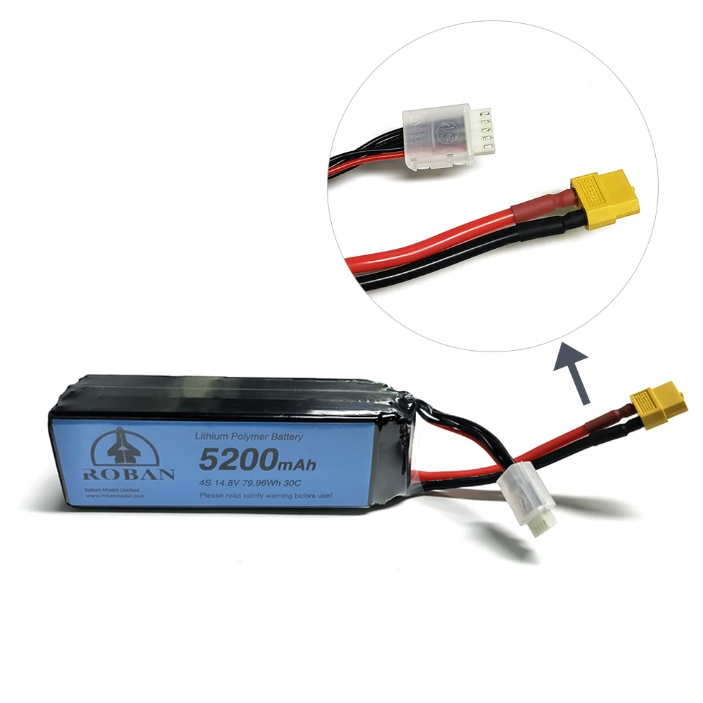 Roban 470l bateria de helicóptero 79.96 wh 5200mah 4S 14.8v 30c lipo bateria para rowan 470 tamanho fuselagem helicóptero rc