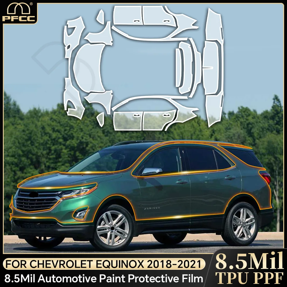 

9milFor Chevrolet Equinox 2018-2021 Body Bumper Door Pre-cut Sticker Paint Protection Film PPF Scratch-resistant And Transparent