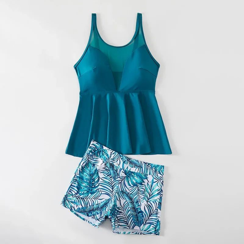 Summer Bathing Suit Women Fashion Shorts Tankini Swimsuit Summer Hot Sale Pleated Skirts Biquinis Beach Holiday Swim Cloth