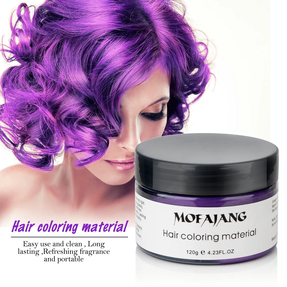 8Color Hair Wax Styling Pomade Silver Grandma Grey Temporary Dye Disposable Fashion Festival Celebrate Molding Coloring MudCream