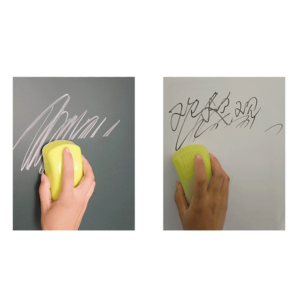 ممحاة السبورة البيضاء المريحة المحمولة باليد، منظف مسح أصفر سهل الحمل للاستخدام اليومي، أداة مكتبية، لوح بيضاء مطاطي