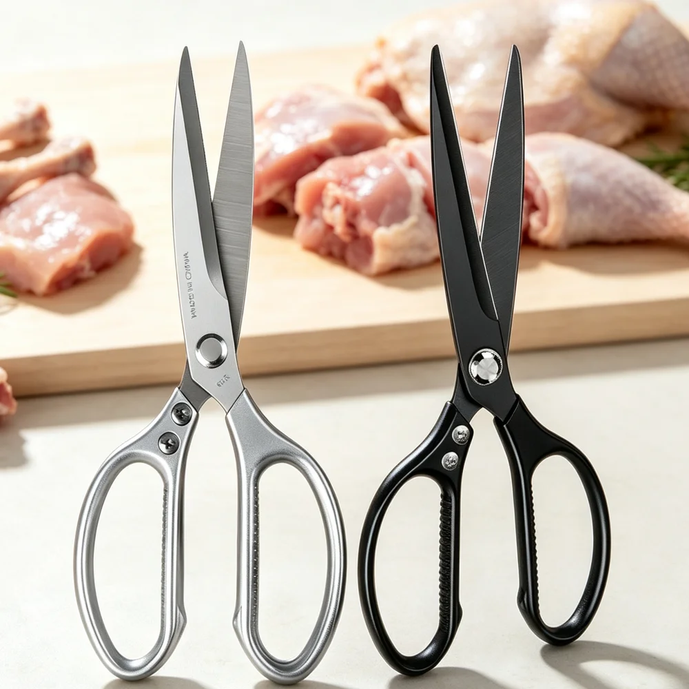 Kitchen Scissors Shear For Barbecue Stainless Steel Scissors Multi-Functional Food Cutting Steak Cutting Meat Barbecue Scissors