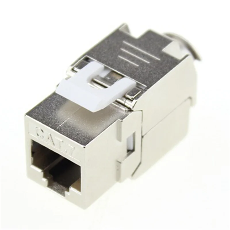

ABT-48 Pcs RJ45 Keystone Cat7 Cat6a Shielded FTP Zinc Alloy Module Network Keystone Jack Connector Adapter 10GB Network