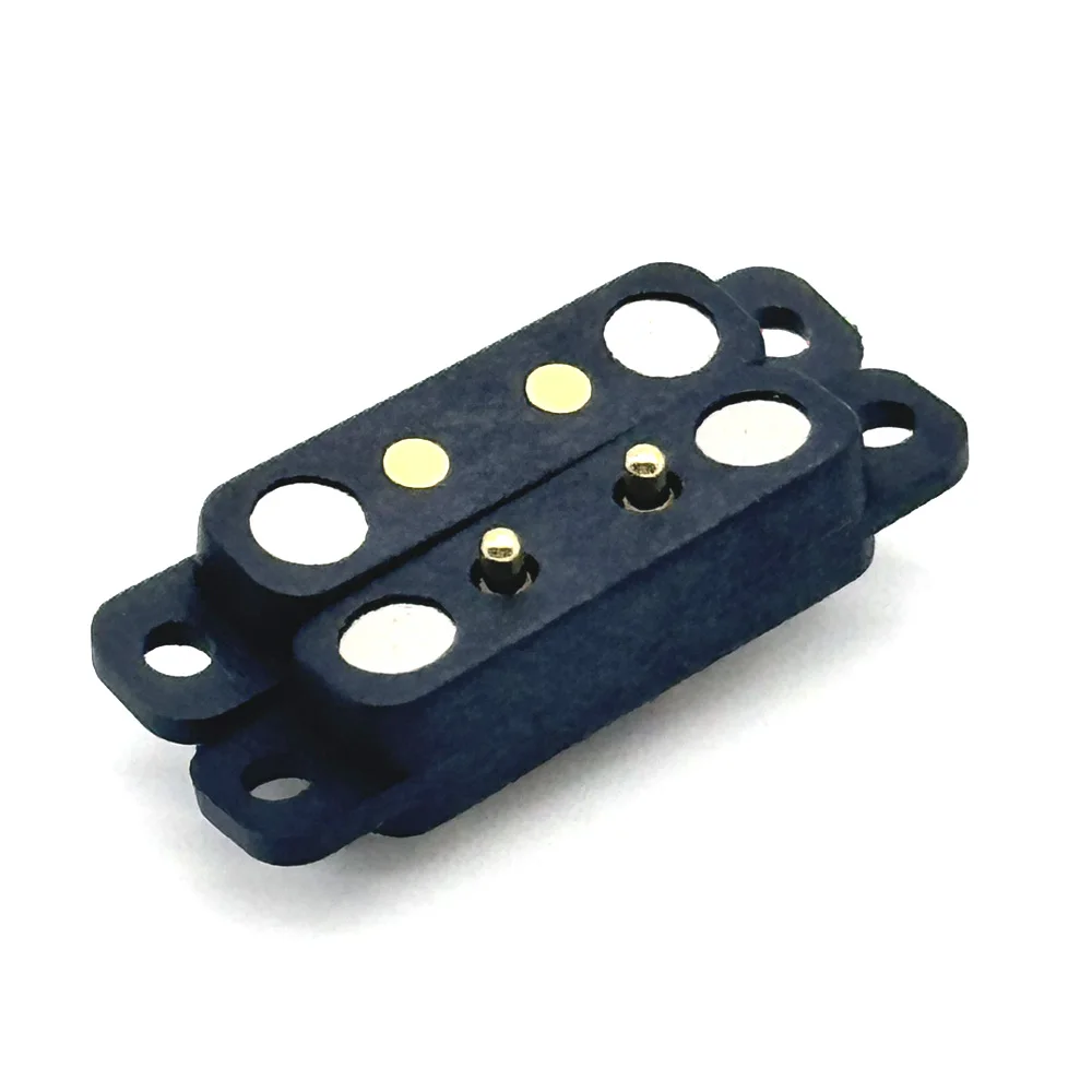 2Pin 4.0mm With ears Waterproof DC Magnetic Pogo Pin Connector 1A Pogopin Male Female Spring Loaded DC Power Socket