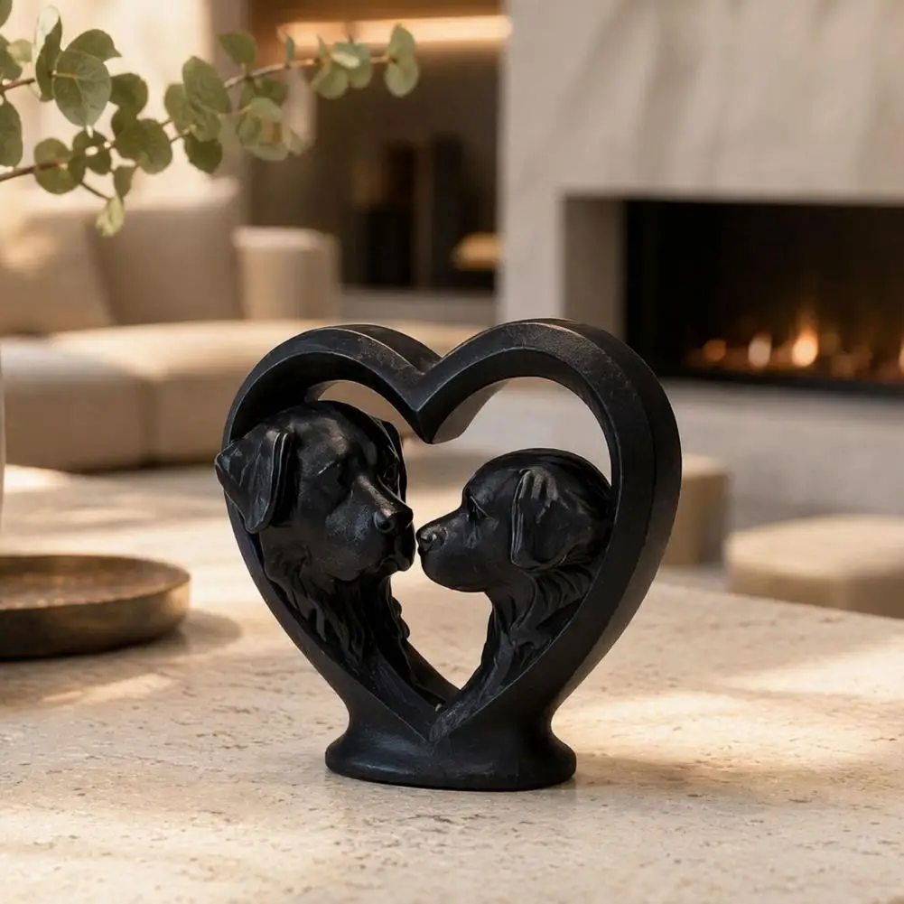 Modern Style Heart Ornament 3d Printed Heart Sculpture 3d Printed Bernard Dog Heart Sculpture Hollow Silhouette Statue for Dog