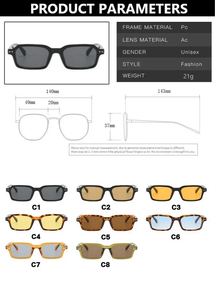 Vintage Small Square Sunglasses Women Fashion Rectangle Sun Glasses Brand Designer Trend Eyewear Men UV400 image 4