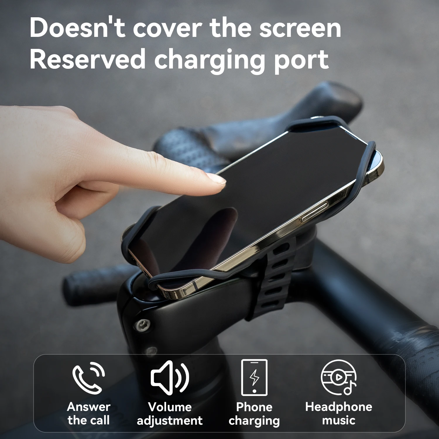ROCKBROS Mobile Phone Holder Silicone Quick Release Navigation Bracket Road Bike Bicycle Driving Mobile Phone Holder