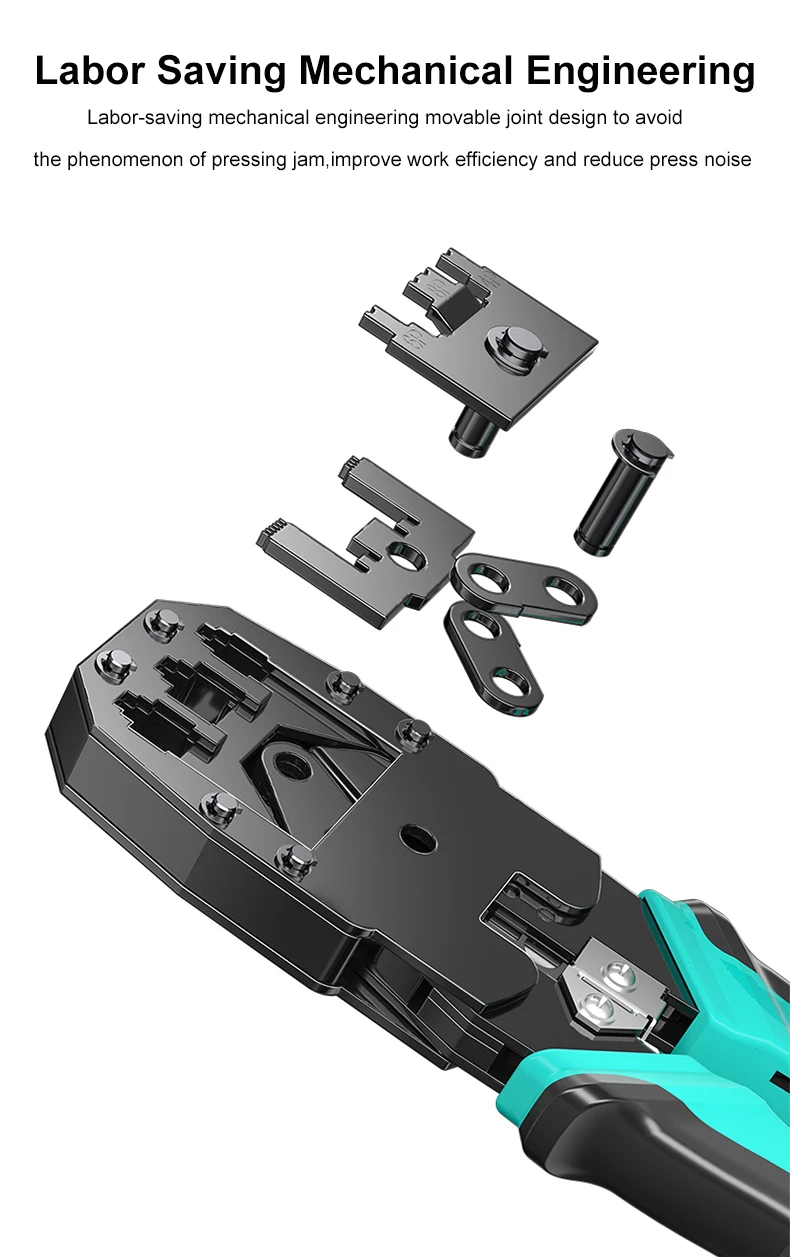 SAMZHE Crimpzange Wire Tracker RJ11/12/45 Kabelcrimper Abisolieren für die Herstellung von 6P/8P Ethernet und Telefonkabeln – Detail 9