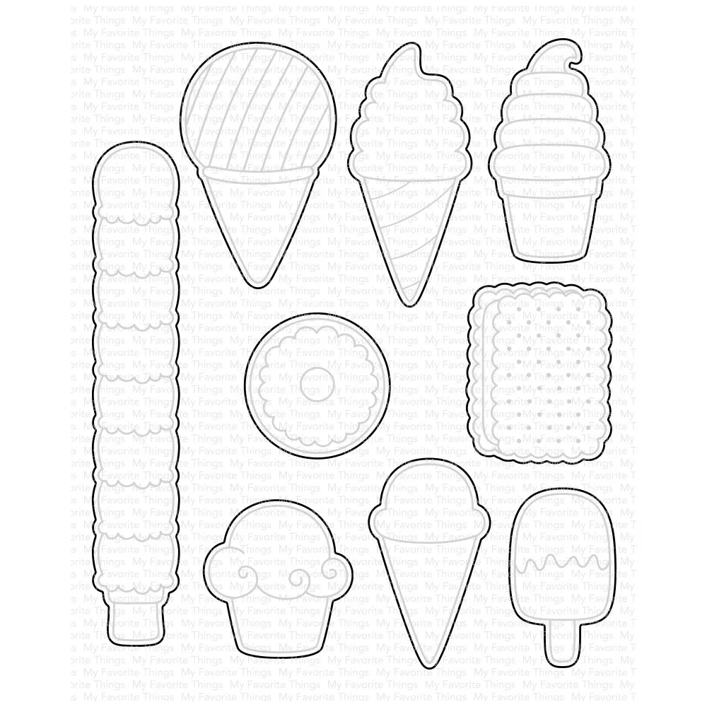 New Sweet Treats Ice Cream Clear Stamps Cutting Dies Scrapbooking for Paper Making Summer Embossing Frames Card Set