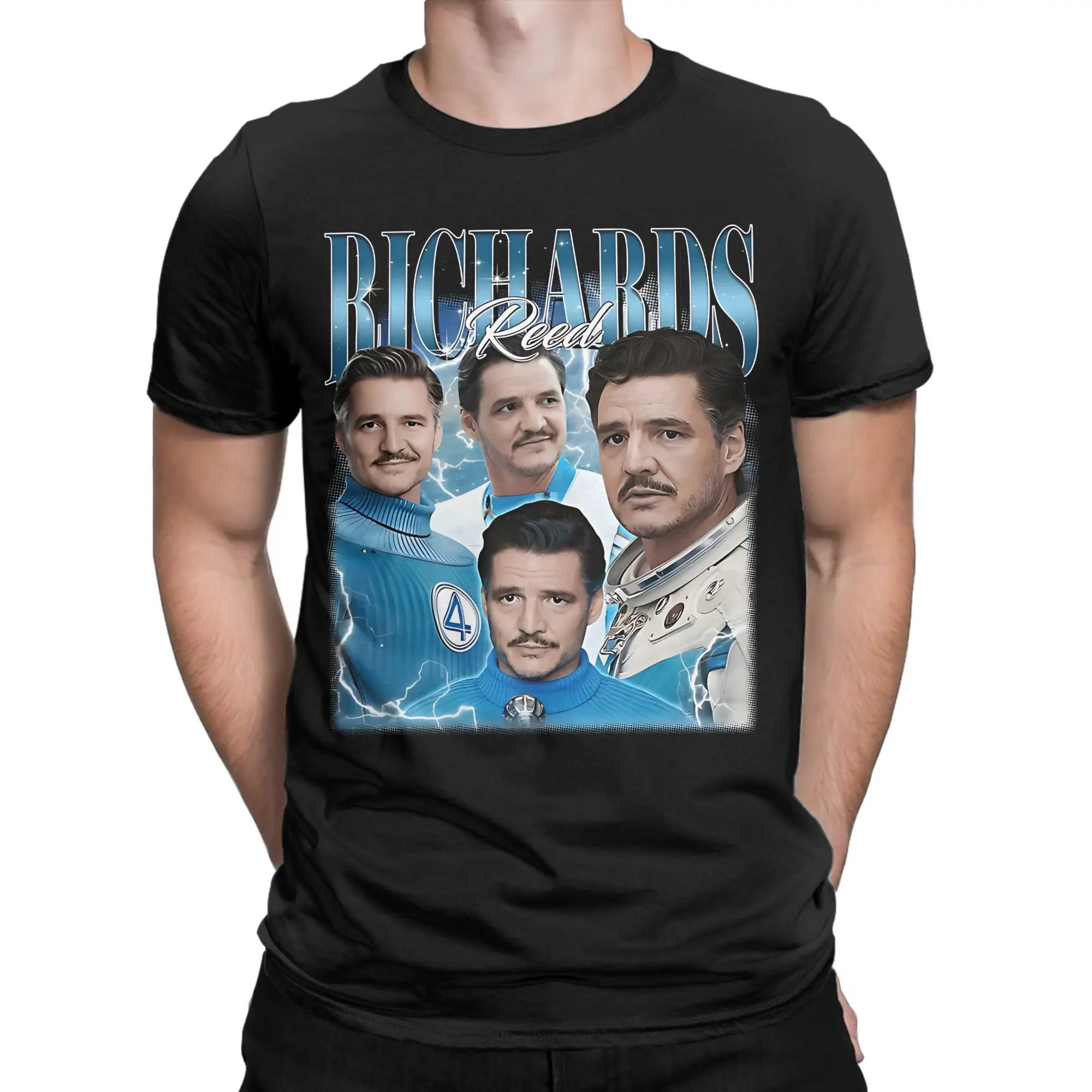 RICHARDS RICHARDS PEDRO PASCAL vintage AKA MR. FANTASTIC FOUR T-shirt da uomo in cotone divertente O-collo manica corta