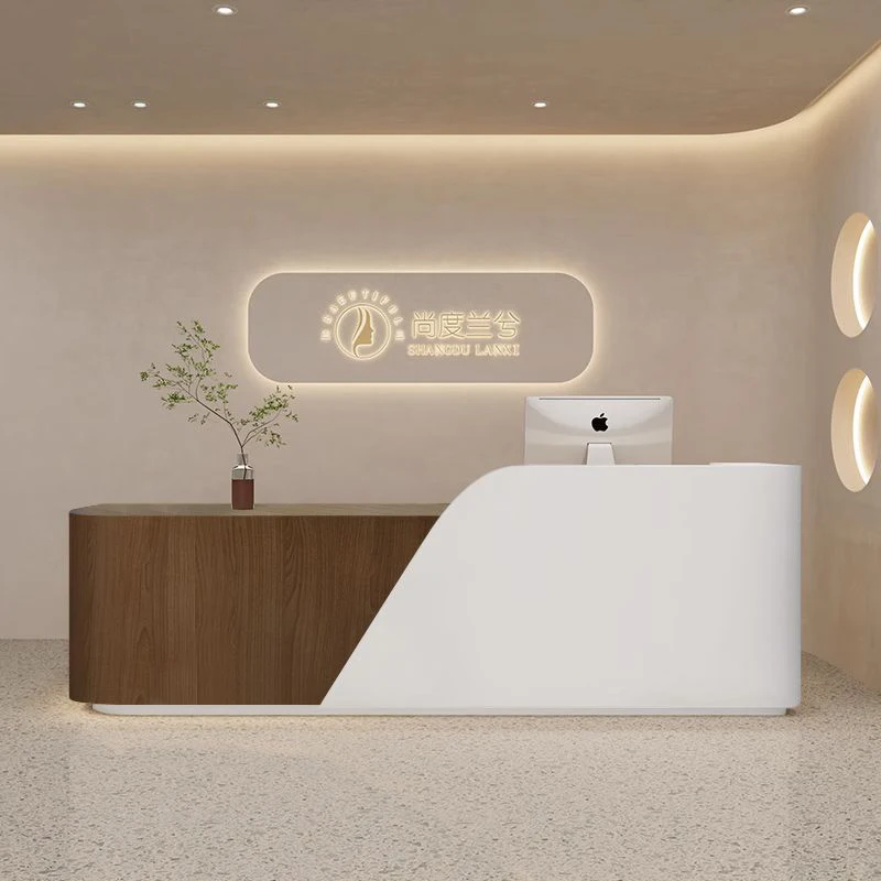 Conference Reception Desk Stand Checkout Advisory Podium Office Front Desk Customizable Theke Rezeption Reception Furniture