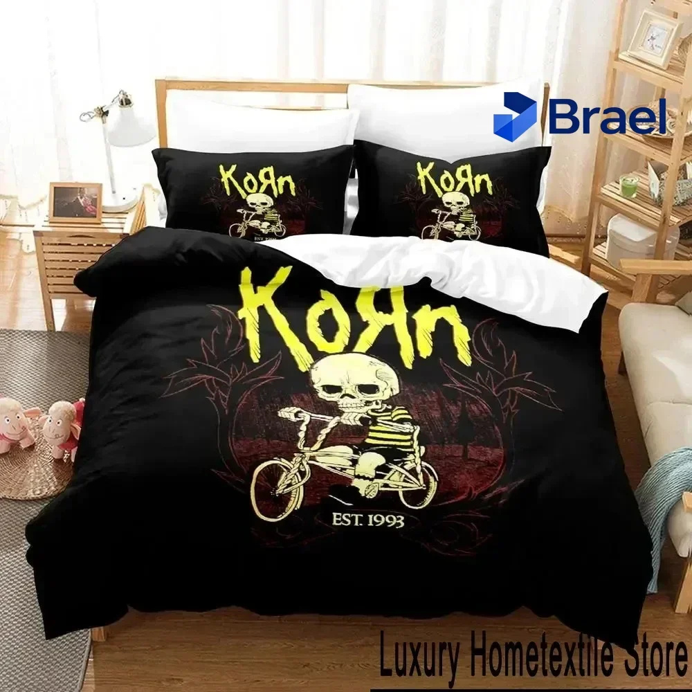 Exquisite 3D Print Korn Rock Bedding Set Duvet Cover Bed Set Quilt Cover Pillowcase Comforter king Queen Size Boys Adult Bedding