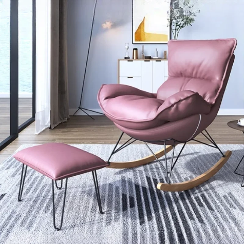 Tech Cloth Support Living Room Chairs Modern Kawaii Recliner Rocking Chair Nordic Luxury Sallanan Sandalye Bedroom Furniture