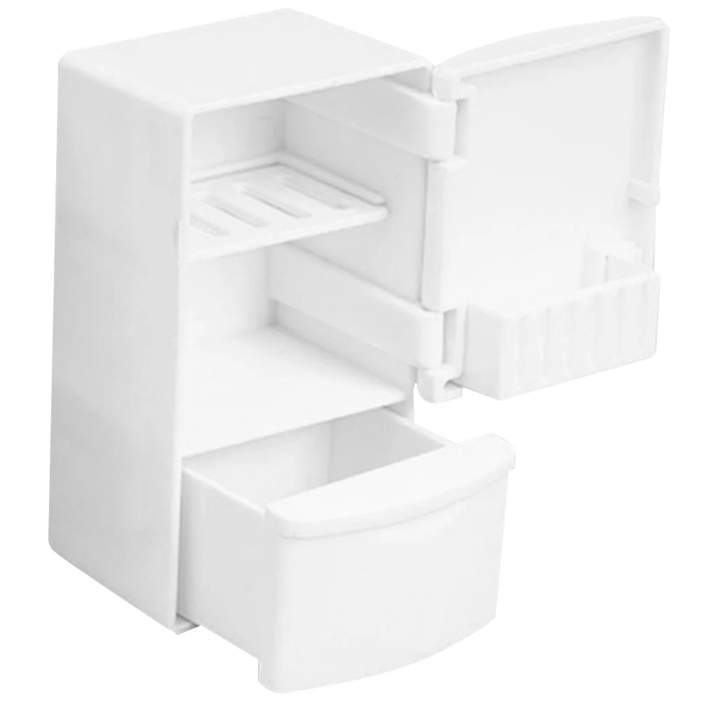 

Mini Fridge Plastic Toy Realistic Refrigerator House Furniture Easy Operate Rounded Edges Safe Kids Play Inspires