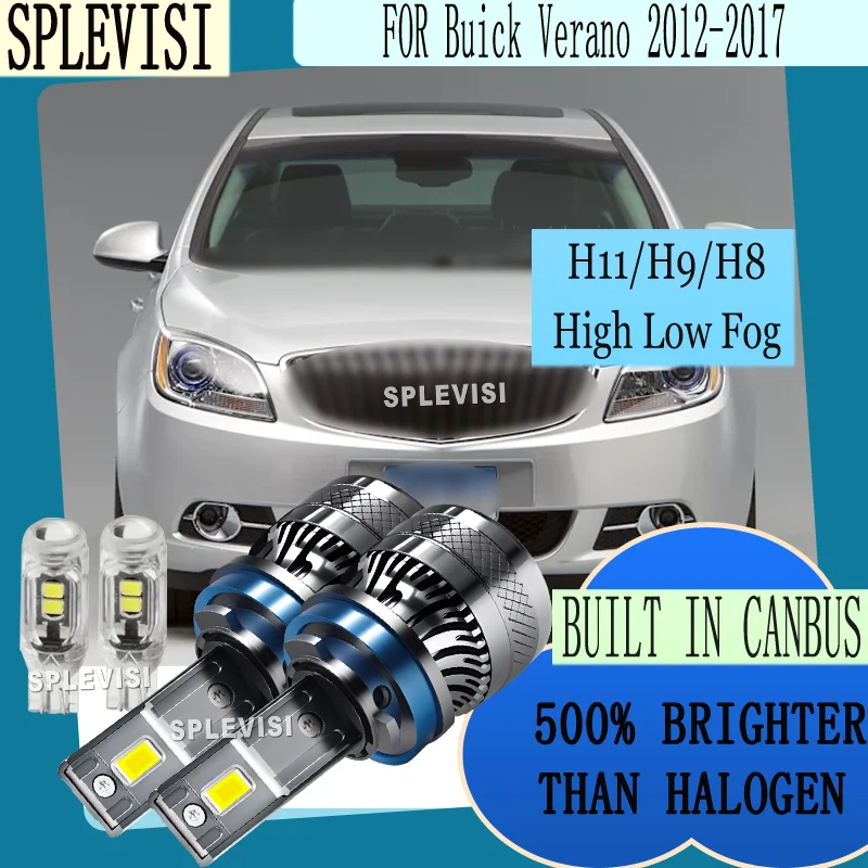 

500% Brighter Than Halogen for Safer Night Driving LED High Low Beam Fog Light For Buick Verano 2012 2013 2014 2015 2016 2017