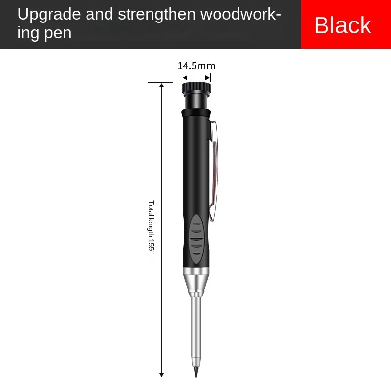 2,8 mm solide timmerman diep gat maker bouwpotloden met ingebouwde puntenslijper voor houtbewerking opstellen architect tool