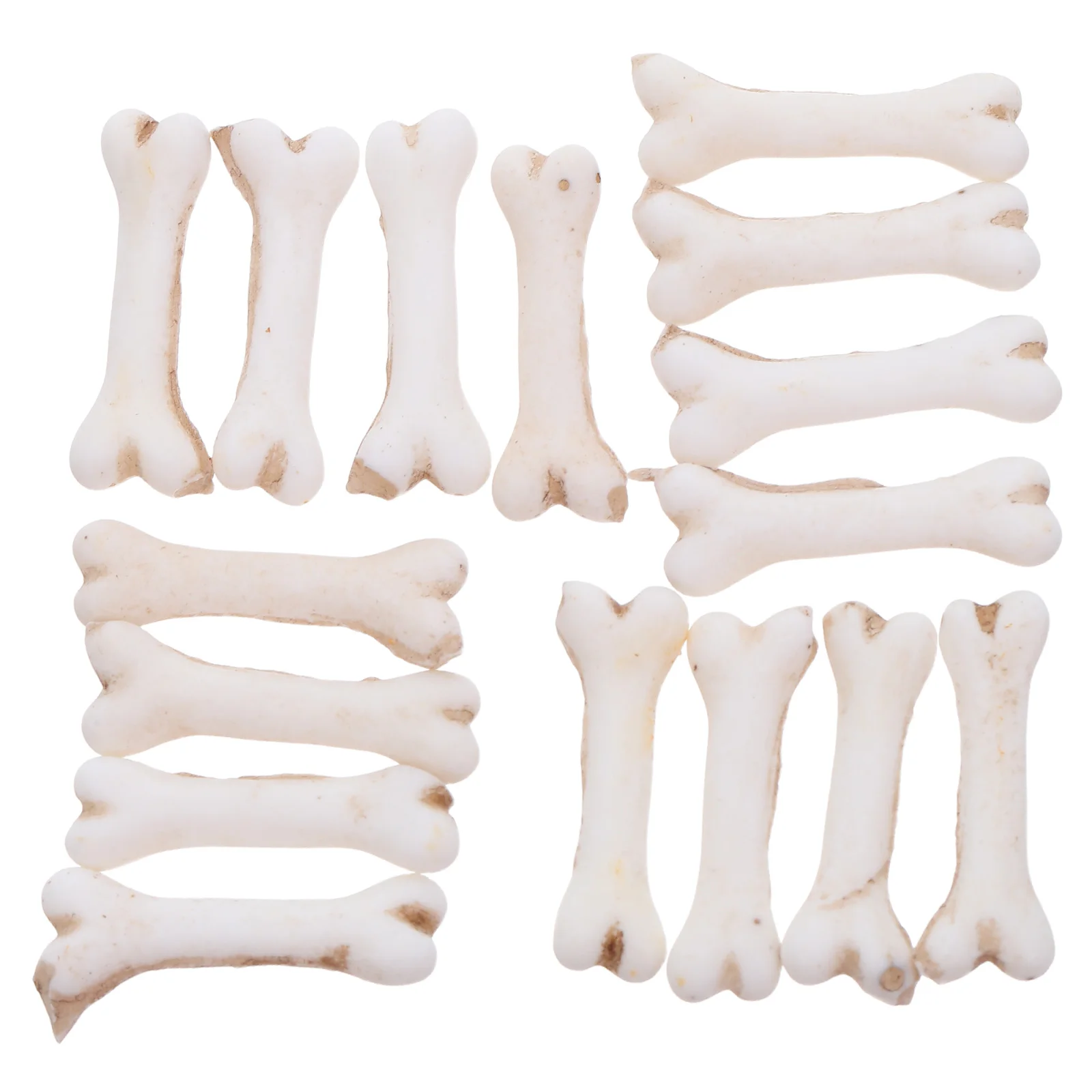30 قطعة مجموعة عظام وهمية عظام صغيرة محاكاة الراتنج الأبيض وهمية المنمنمات الصغيرة تأثيري الدعامة هالوين العظام المصغرة