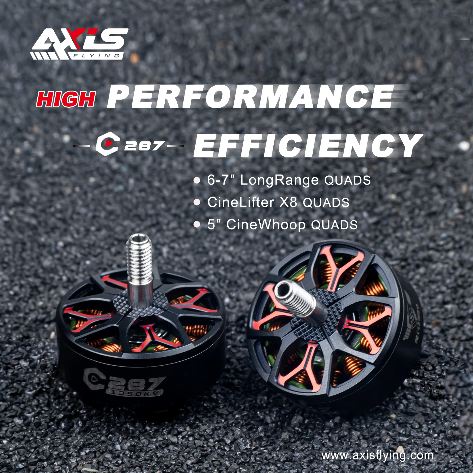 Axisflying  C287 2807 Brushless Motor 1350kv 1750kv 4-6s For Fpv Drone Freestyle 7inch Long Range Lr7 Model Diy Part