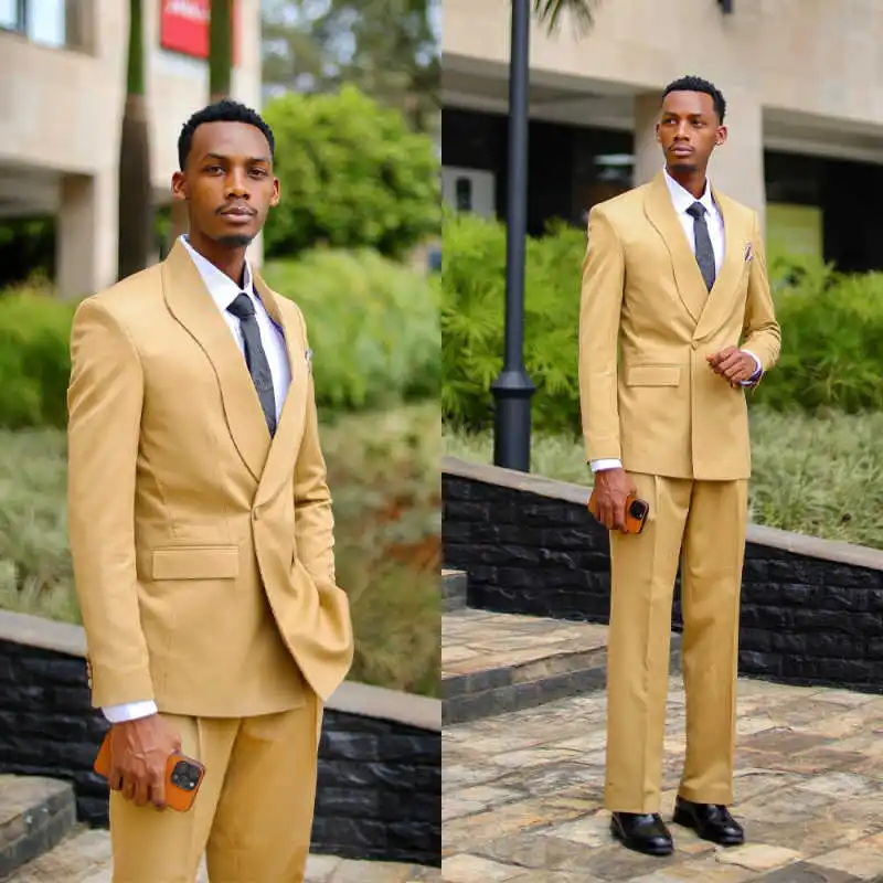 

Классические свадебные мужские костюмы, красивые смокинги на одной пуговице, куртка с карманами для жениха, брюки, комплект из 2 предметов, торжественное платье по индивидуальному заказу