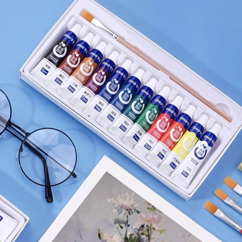 طقم طلاء بألوان مائية للطلاب ، طقم صباغ الغواش الفني ، رسامين للمبتدئين ، ألوان 12 18 24 36 ، 5 أكاديمية