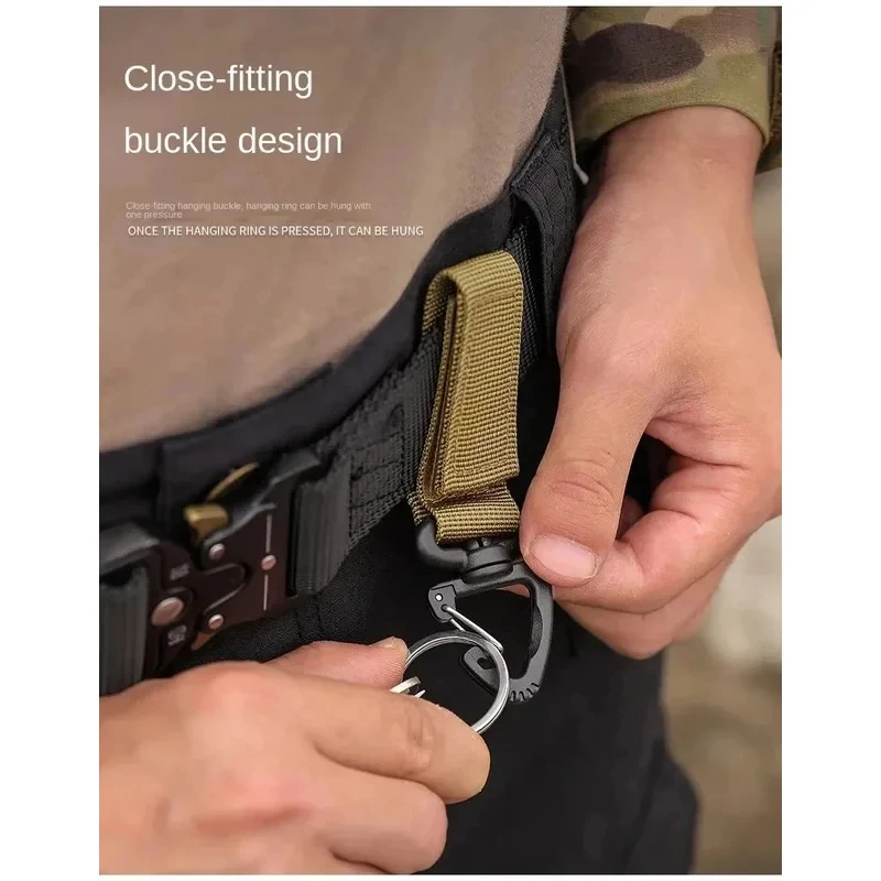 1/2/3/4Pcs Tactical Hanging Key Hook Clip Clamp Buckle Nylon Webbing Molle Belt Carabiner Outdoor Strap Climbing Accessories view 5