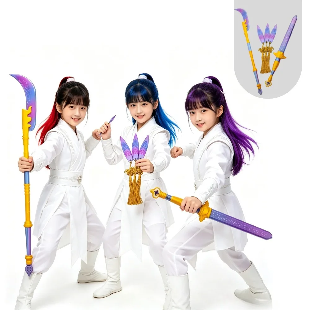 Épée d'impression 3D avec symboles, accessoire de cosplay pour jeux de rôle, costume d'Halloween et de carnaval pour femmes et hommes, couteau long Lumi